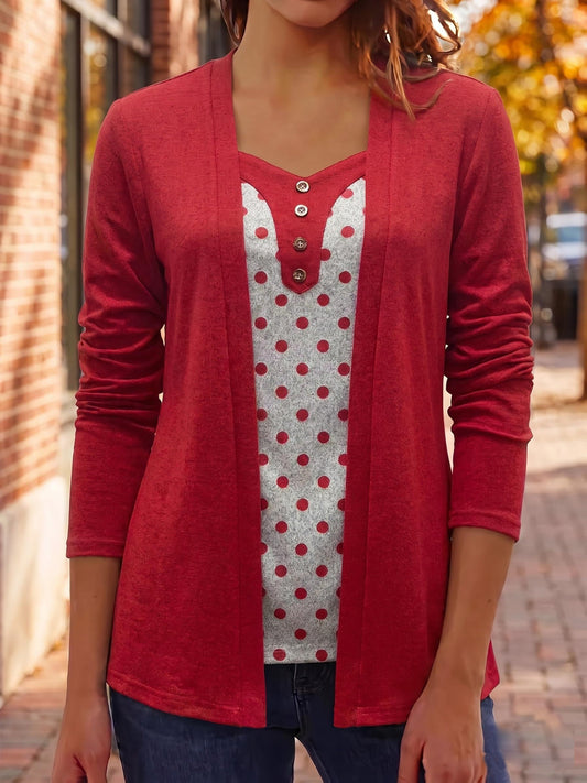 Eleanor | Damen Strickcardigan mit Streifen-Einsatz