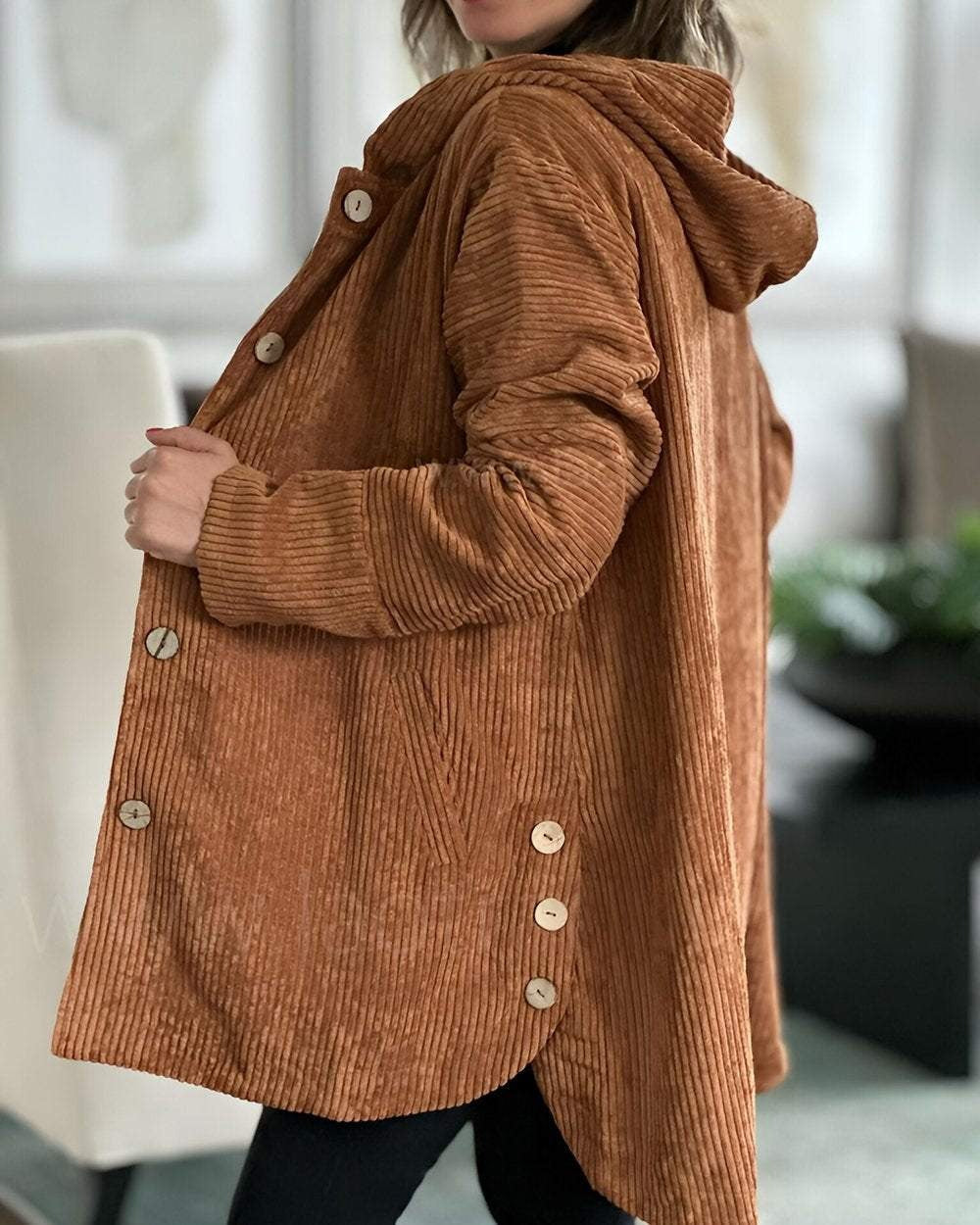 Nannika | Offene Lange Strickjacke mit Taschen für Damen
