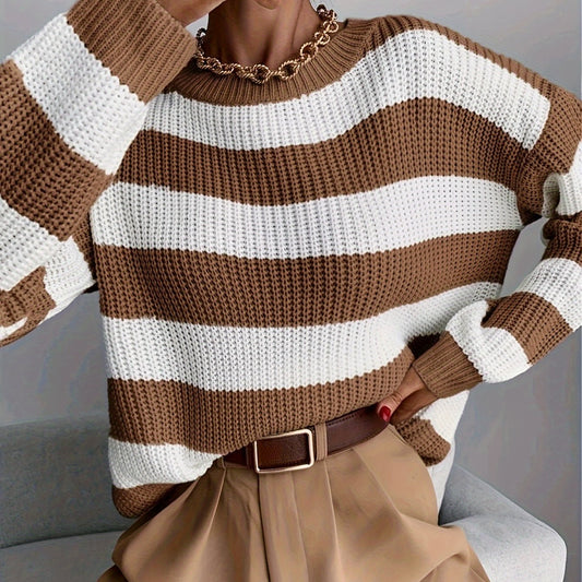 Madeleine | Gestreifter Oversized Strickpullover für Damen