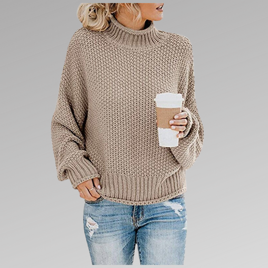Arwen | Dame Oversized Rollkragen Strickpullover Winter
