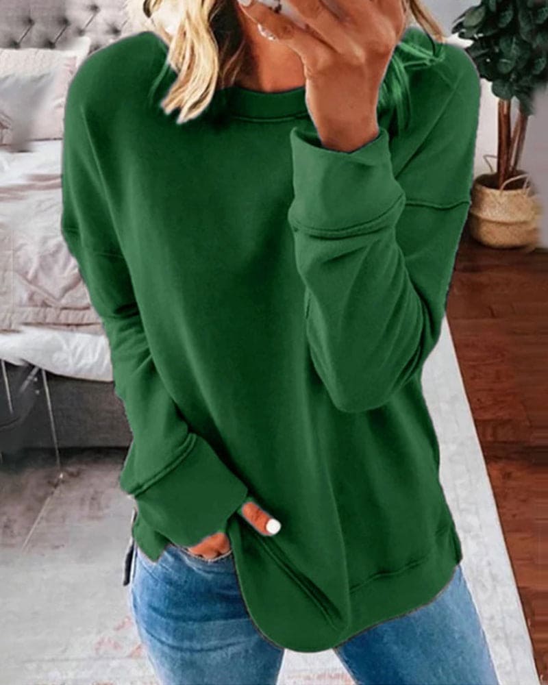 Jindalee | Waffelstrick Sweatshirt Rundhals für Damen