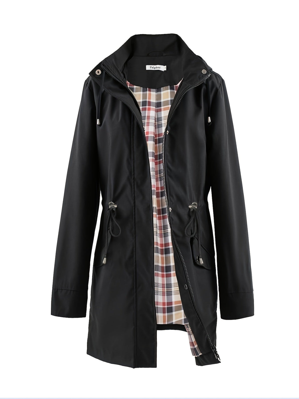 Eefje | Damen Winterjacke mit Kapuze und Kordelzug, Taillengürtel
