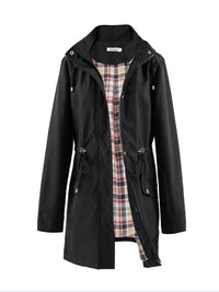 Eefje | Damen Winterjacke mit Kapuze und Kordelzug, Taillengürtel