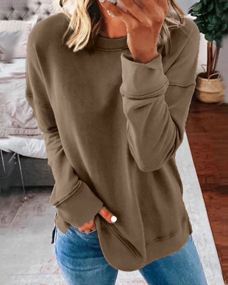 Jindalee | Waffelstrick Sweatshirt Rundhals für Damen