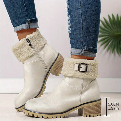 Belinda | Chelsea Boots für Damen mit Kunstfellkragen