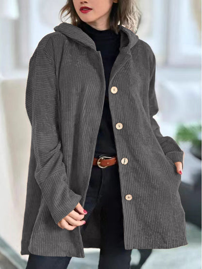 Nannika | Offene Lange Strickjacke mit Taschen für Damen