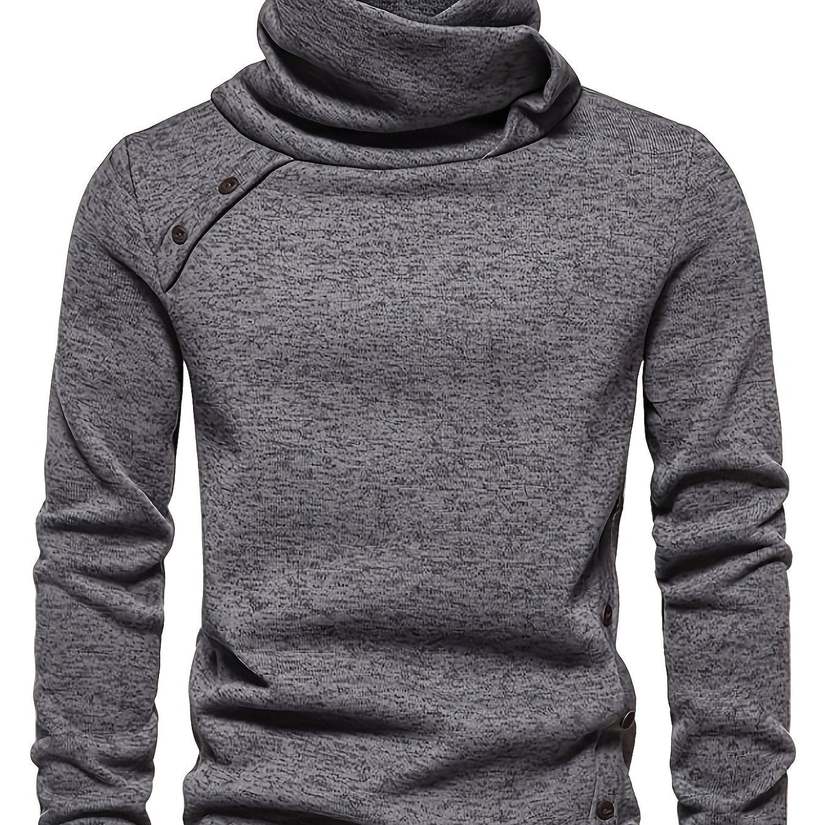 Emmanuel | Herren Strickpullover mit Knopfleiste Stehkragen
