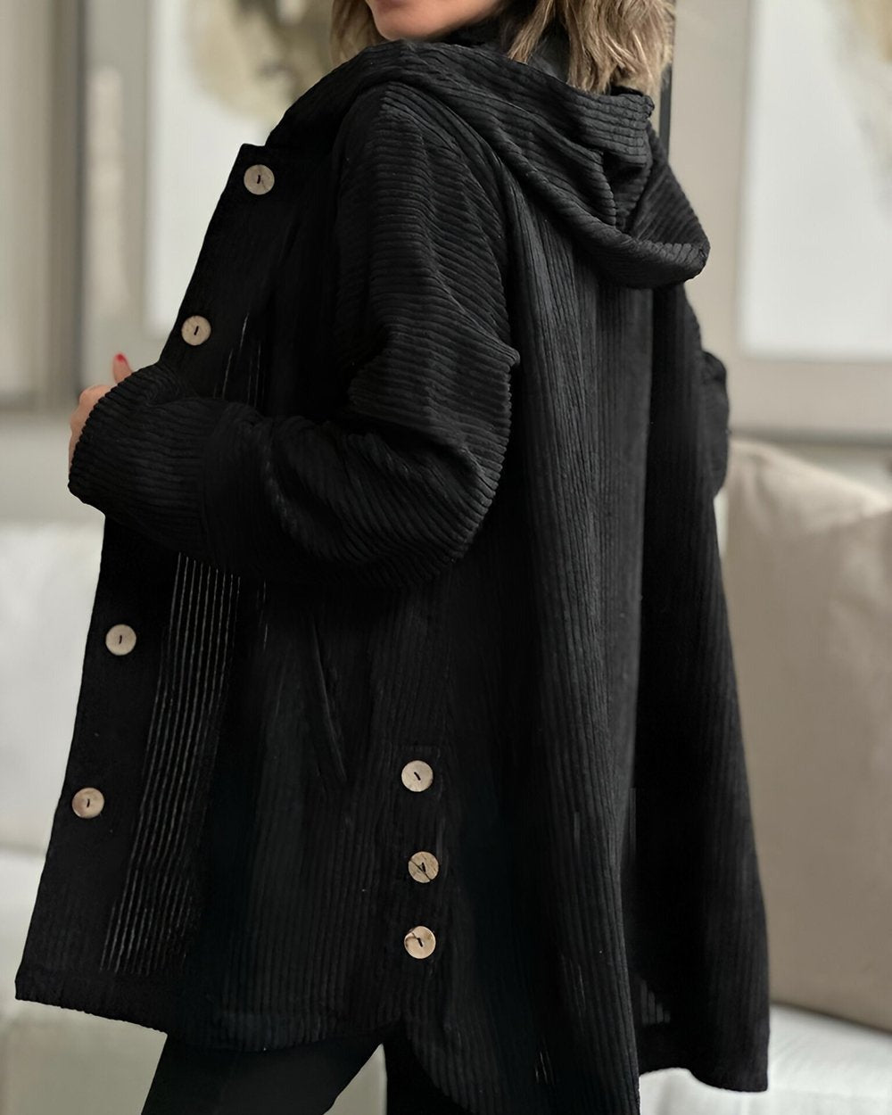 Nannika | Offene Lange Strickjacke mit Taschen für Damen