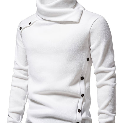 Emmanuel | Herren Strickpullover mit Knopfleiste Stehkragen