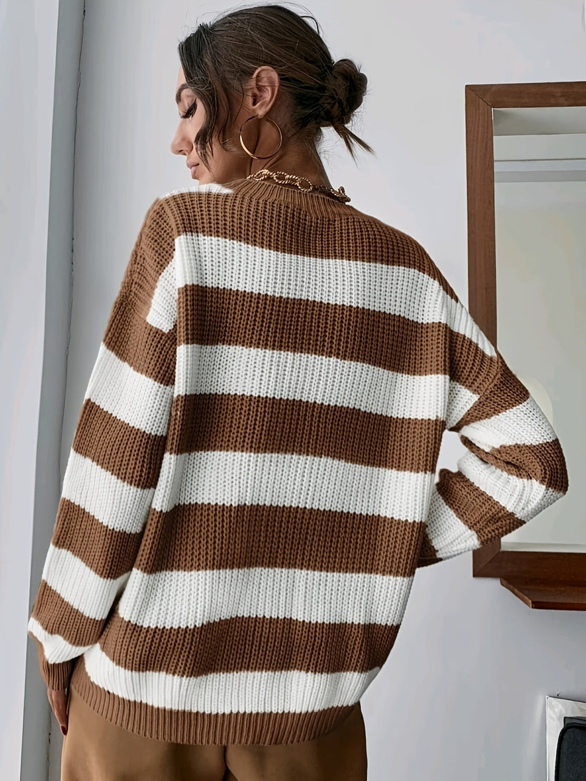 Madeleine | Gestreifter Oversized Strickpullover für Damen