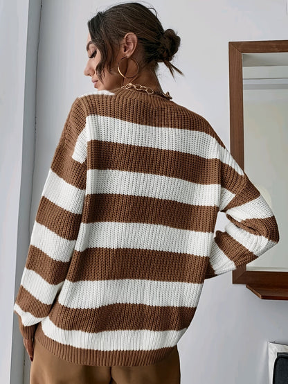 Madeleine | Gestreifter Oversized Strickpullover für Damen