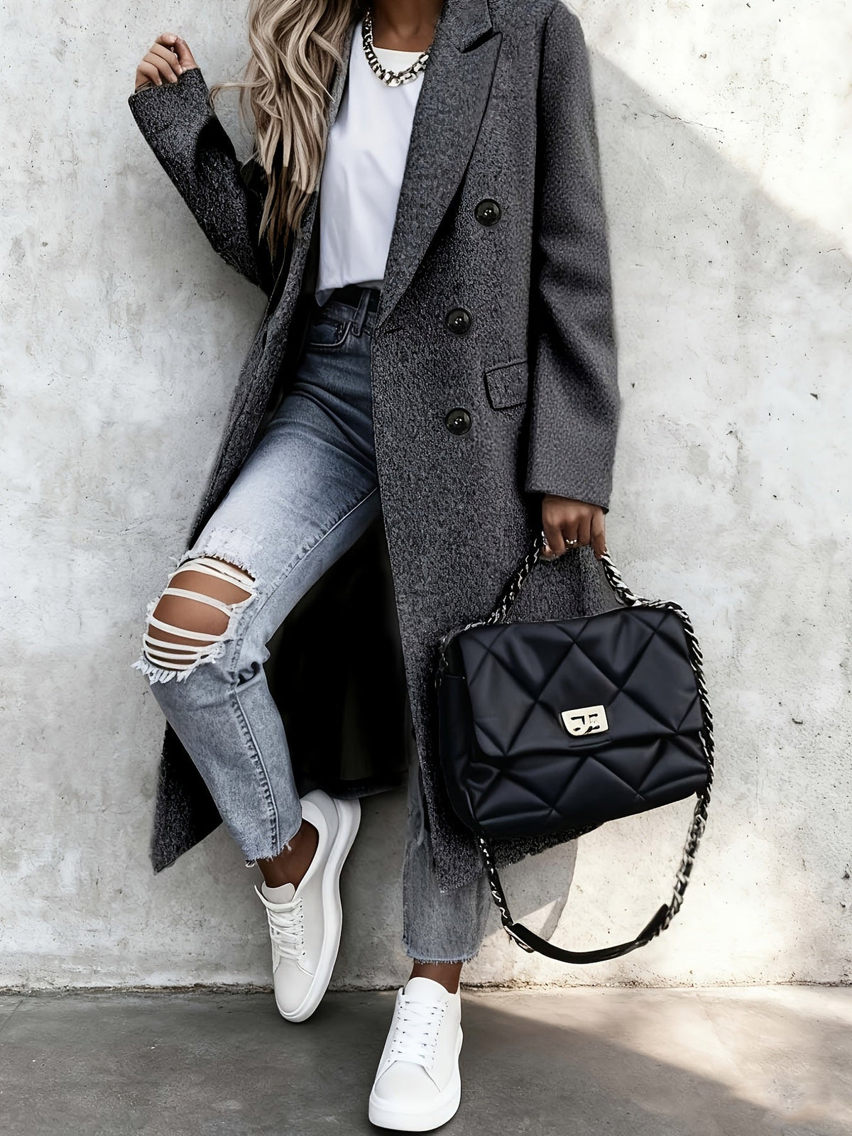 Caroline | Damen Zweireiher Trenchcoat 79,95 mit Reverskragen