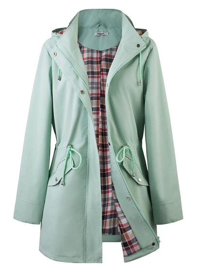 Eefje | Damen Winterjacke mit Kapuze und Kordelzug, Taillengürtel