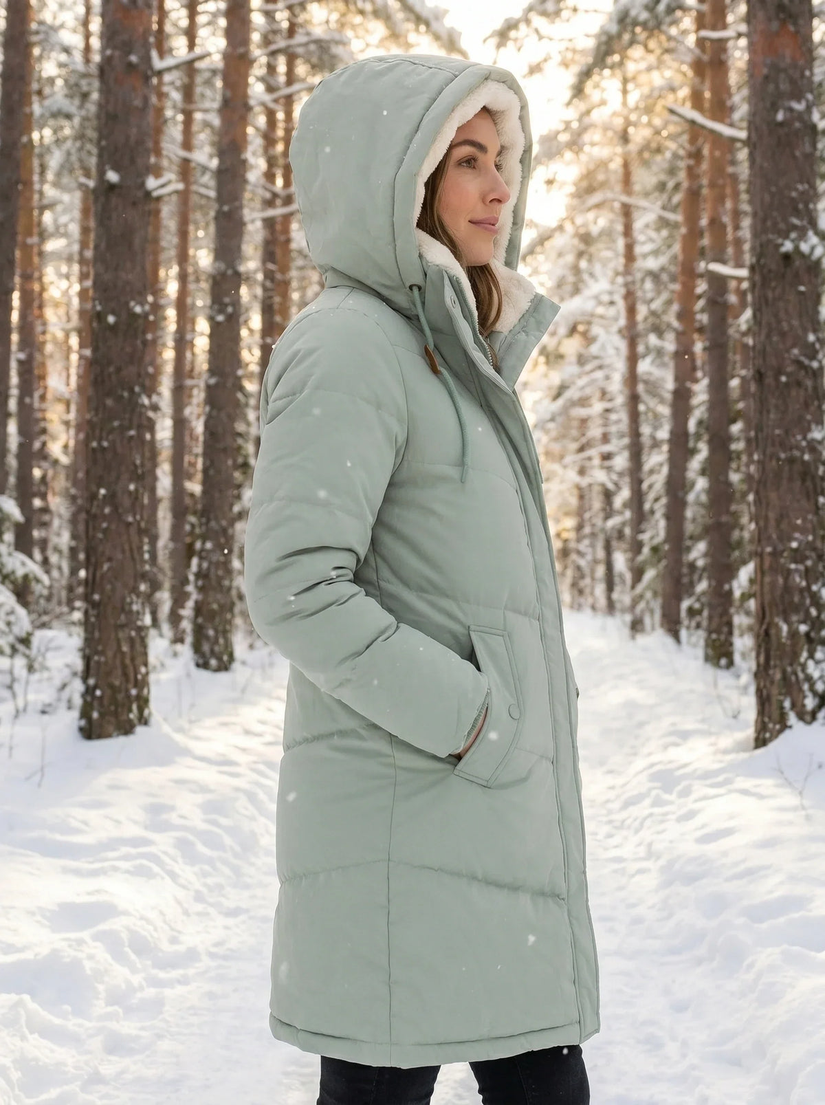 Metta | Winterjacke Damen Gesteppt mit Kapuze und Kordelzug