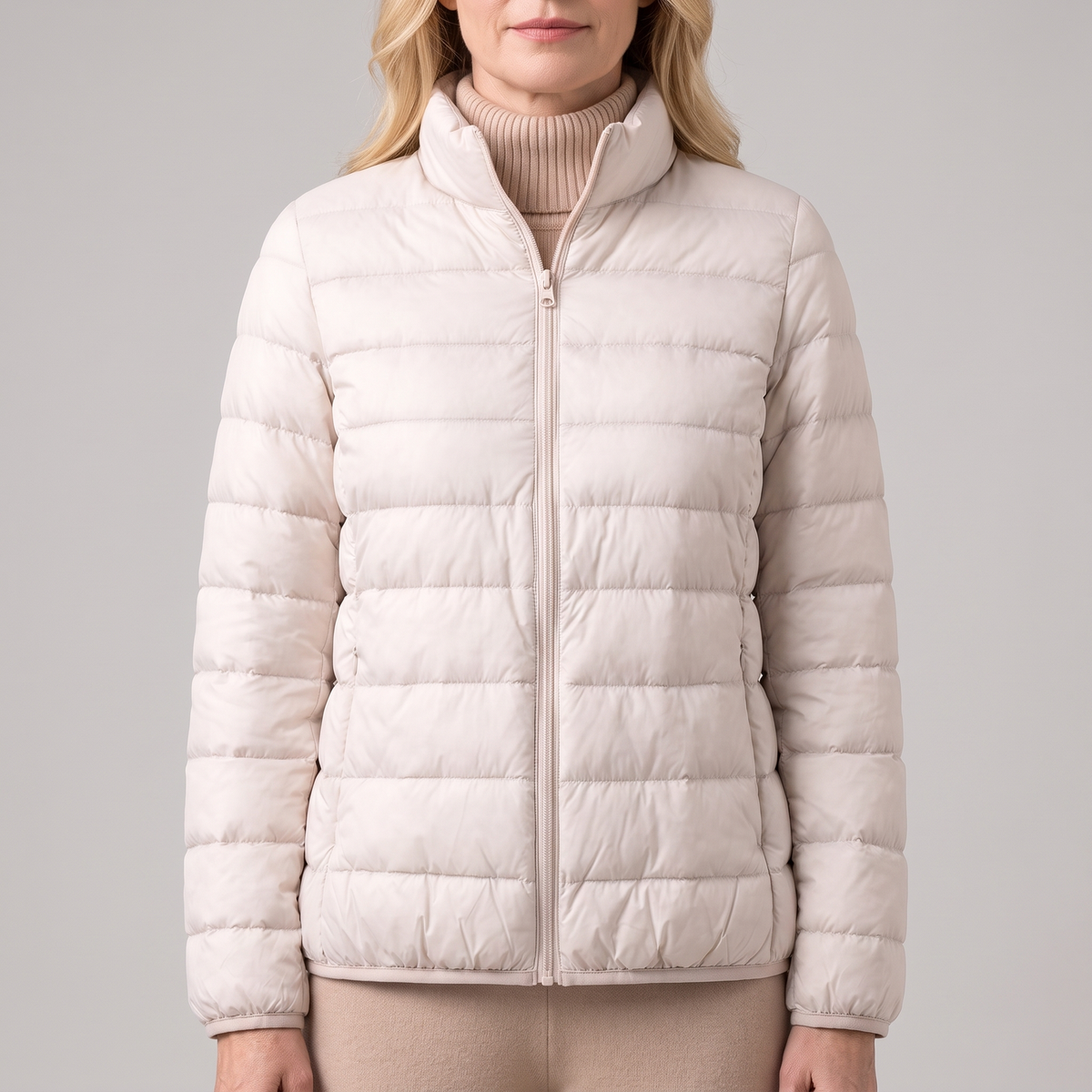 Daphnee | Winterjacke Damen Gesteppt Longline Stehkragen