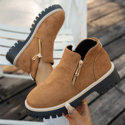 Bea | Chelsea Boots Damen mit goldenem Reißverschluss