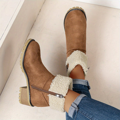 Belinda | Chelsea Boots für Damen mit Kunstfellkragen
