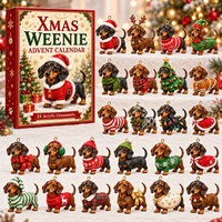 Erla | Adventskalender Weihnachtsgeschenke Dackel Ornament-Set