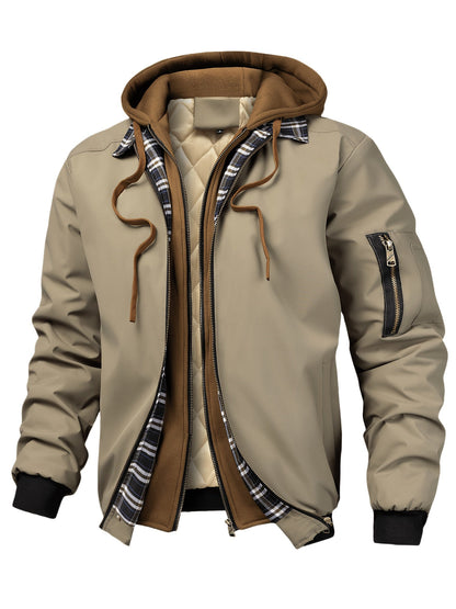Bennett | Herren Steppjacke mit Kapuze und Kontrastfutter