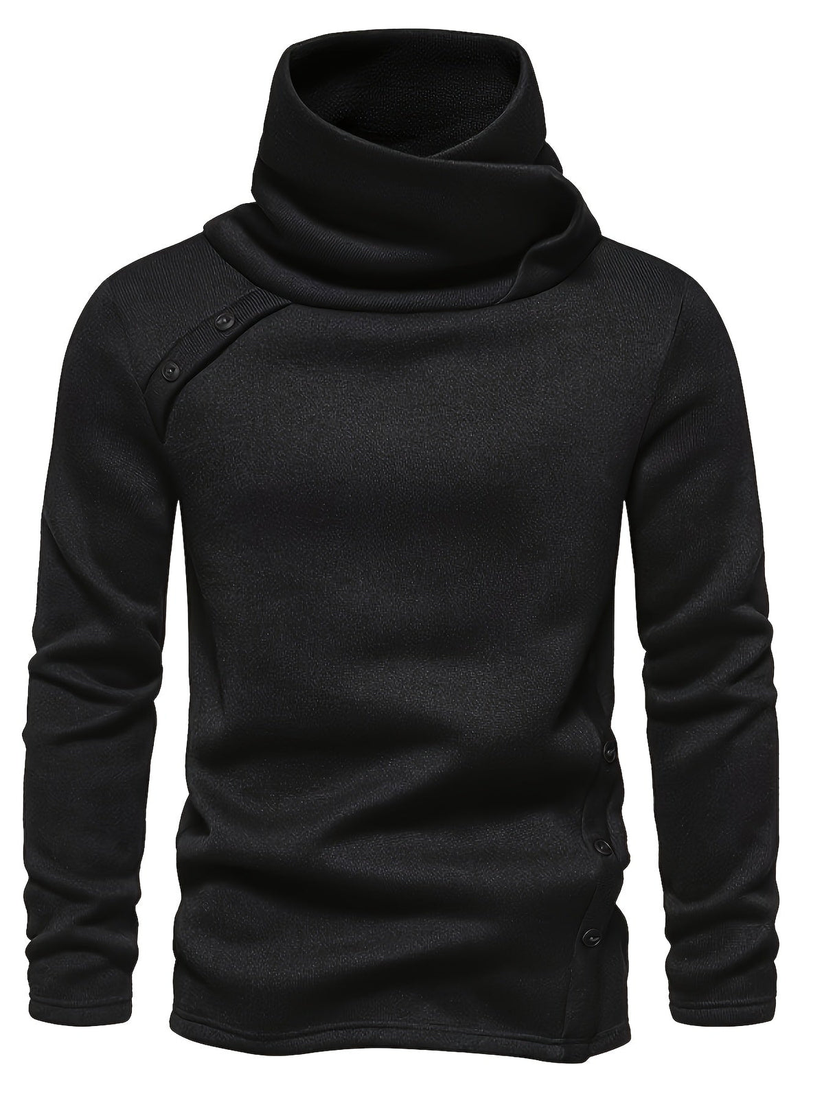 Emmanuel | Herren Strickpullover mit Knopfleiste Stehkragen