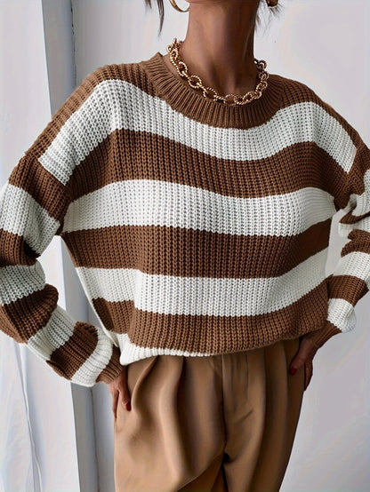 Madeleine | Gestreifter Oversized Strickpullover für Damen