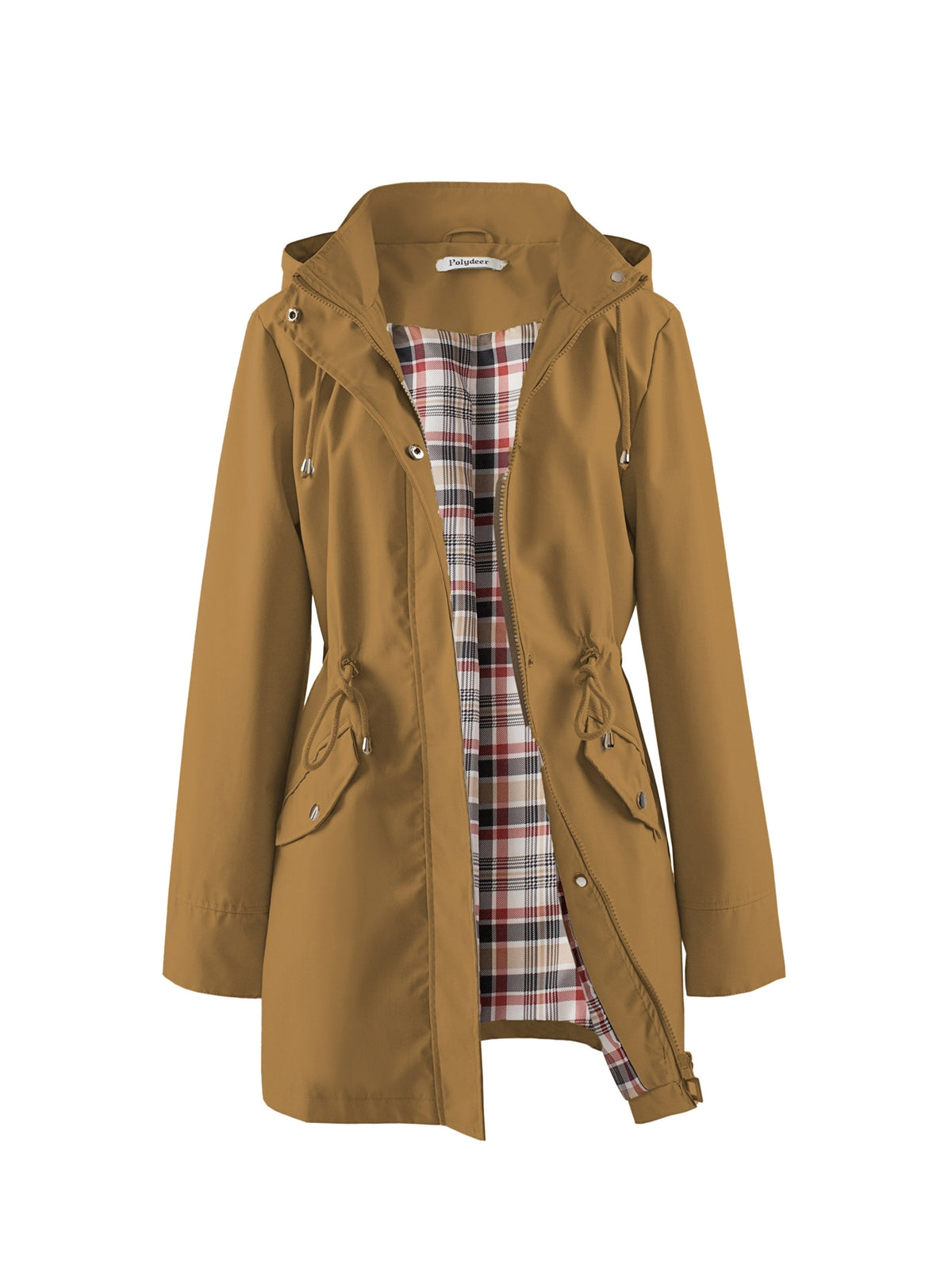 Eefje | Damen Winterjacke mit Kapuze und Kordelzug, Taillengürtel