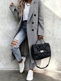 Caroline | Damen Zweireiher Trenchcoat mit Reverskragen