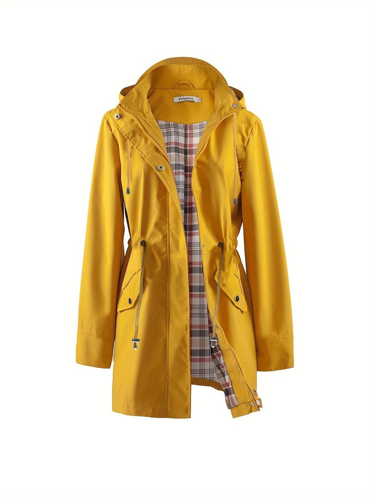 Eefje | Damen Winterjacke mit Kapuze und Kordelzug, Taillengürtel