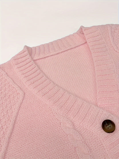 Eloise | Damen cardigan Zopfmuster Knopfleiste Oversized