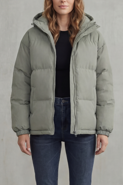 Heike | Gesteppte Kapuzenjacke mit Reißverschlusstaschen für Damen