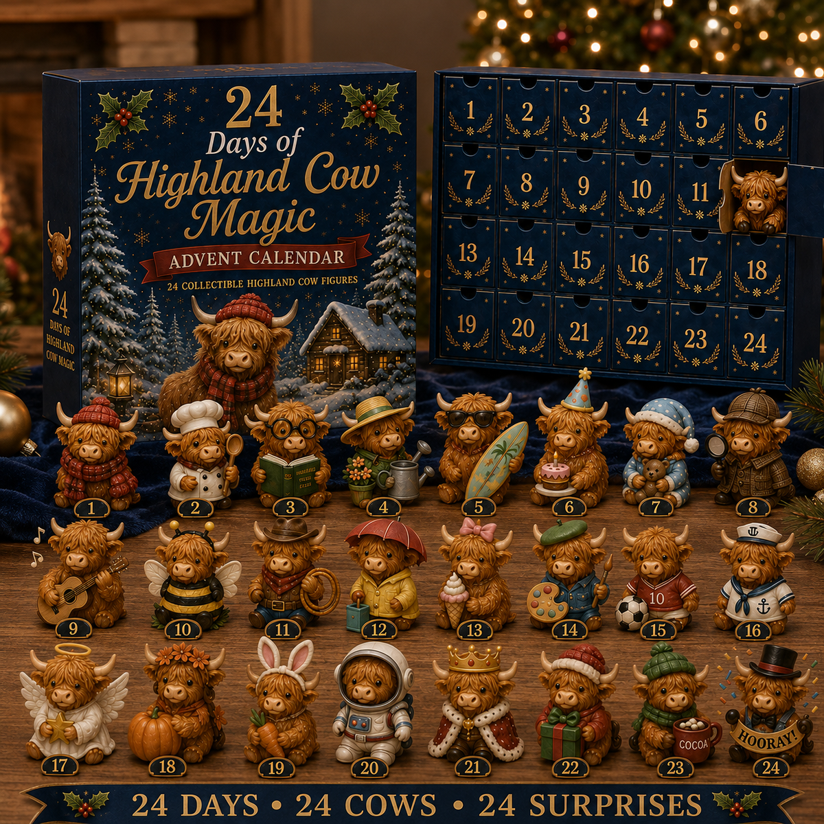 Lenora | Adventskalender Weihnachtsgeschenke Hochlandrind Figuren