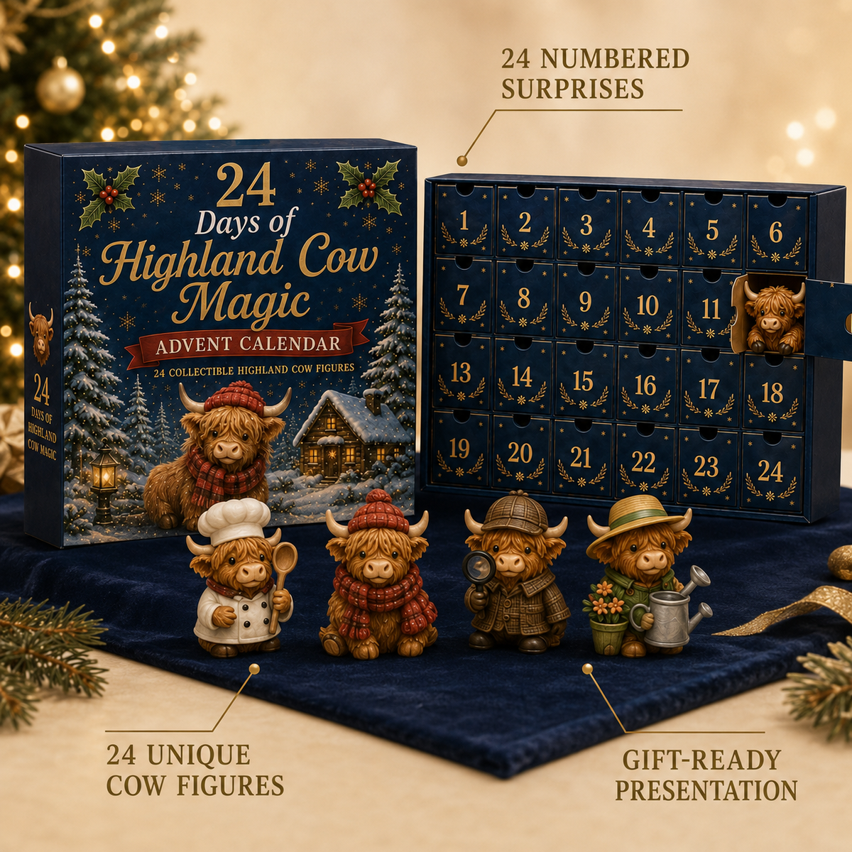 Lenora | Adventskalender Weihnachtsgeschenke Hochlandrind Figuren
