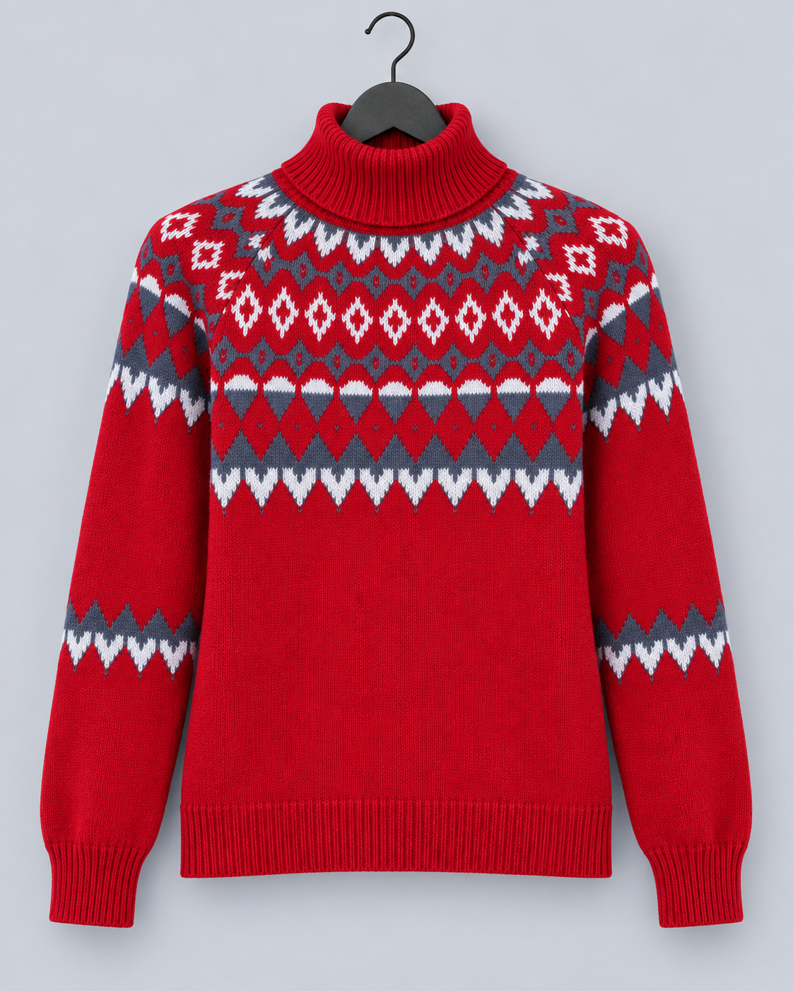 Claire | Weihnachtspullover Norwegermuster Rollkragen für Damen