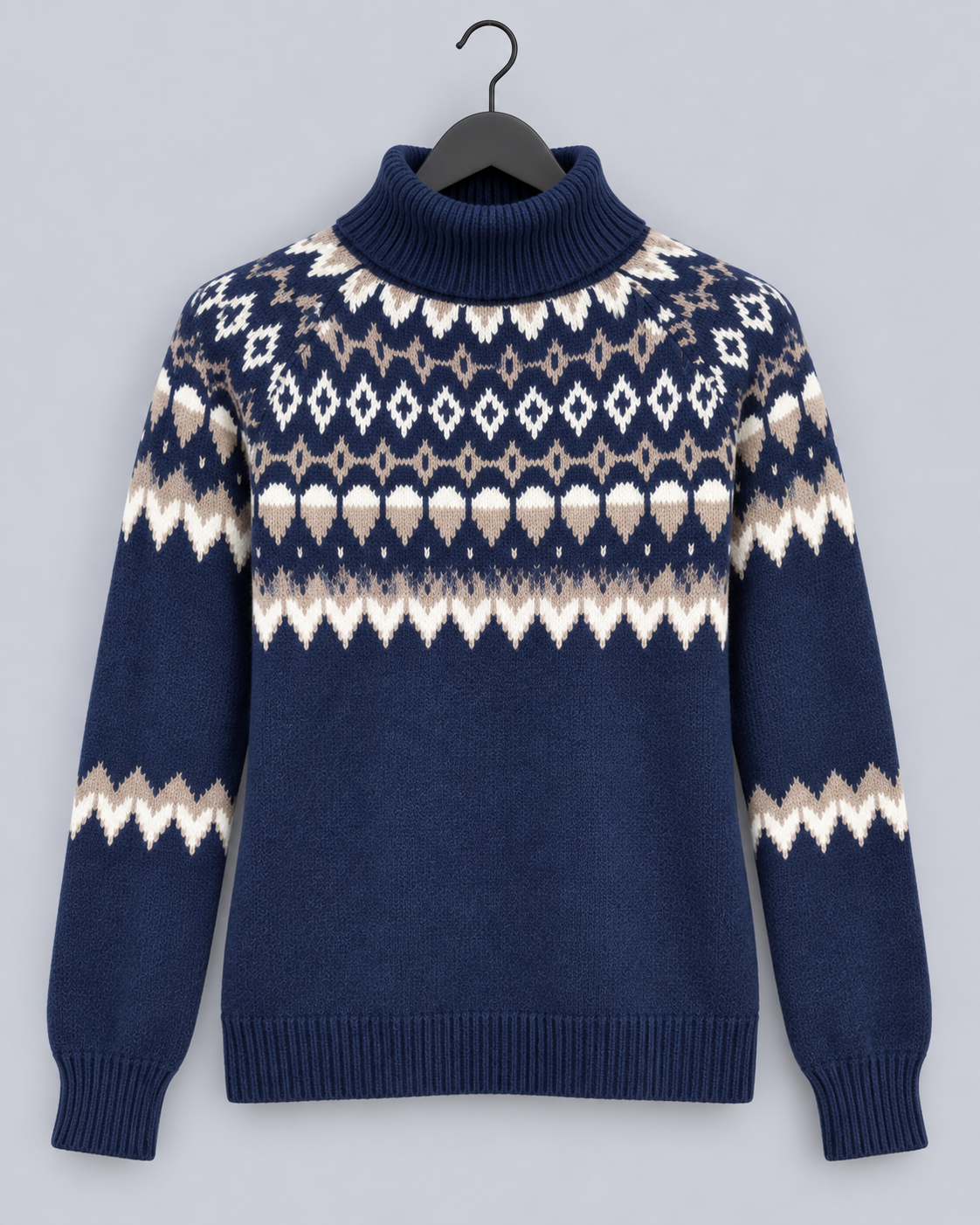 Claire | Weihnachtspullover Norwegermuster Rollkragen für Damen