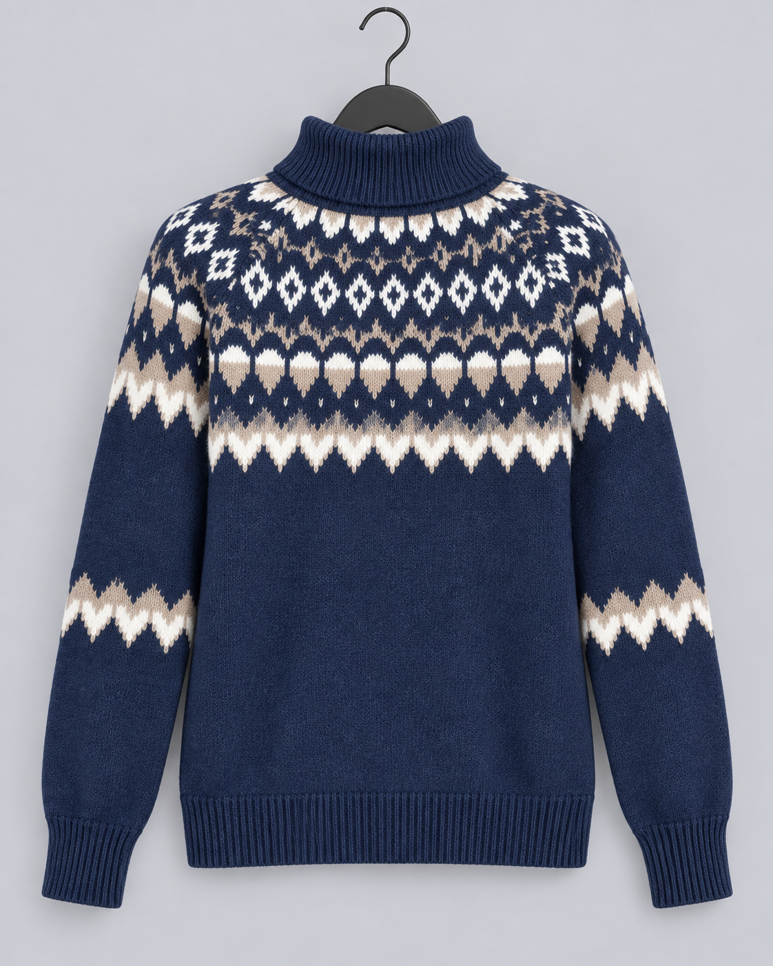 Claire | Weihnachtspullover Norwegermuster Rollkragen für Damen