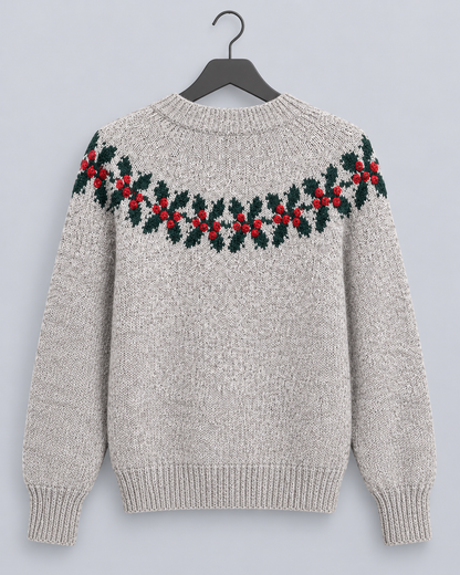 Frieda | Weihnachtspullover Damen mit Rentiermuster Rundhals