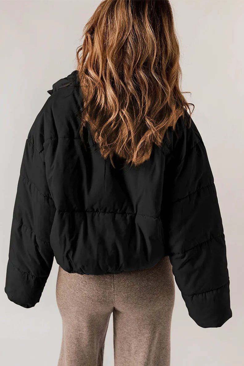 Marlyse | Winterjacke Damen Oversize Stehkragen Steppjacke kurz