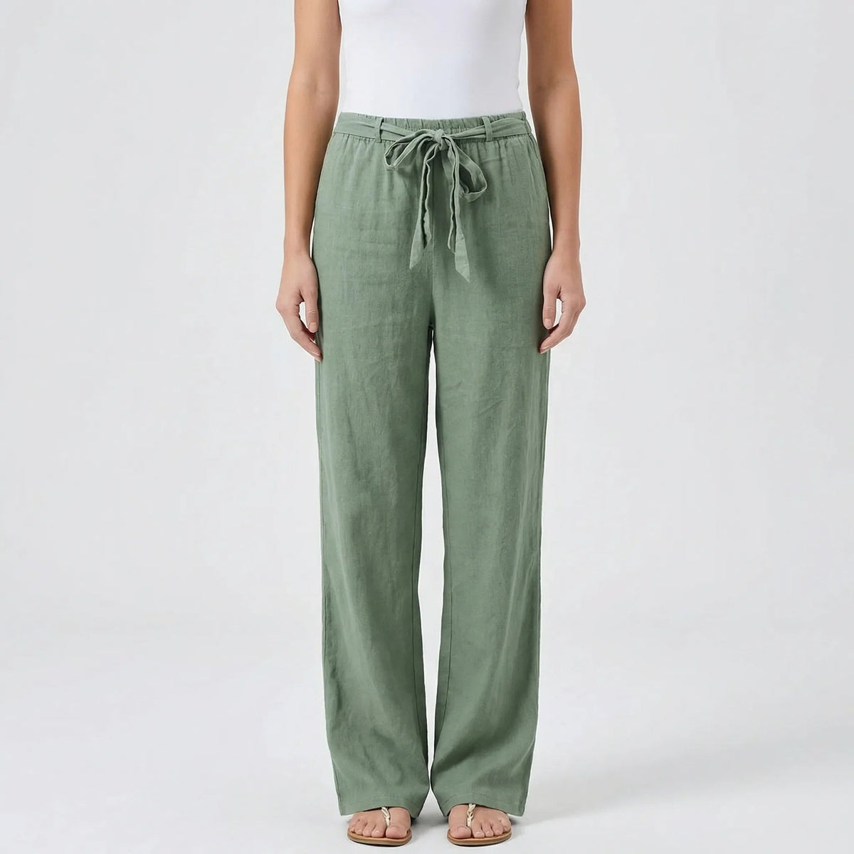 Paulien | Elegante Hose mit weitem Bein und Bindegürtel