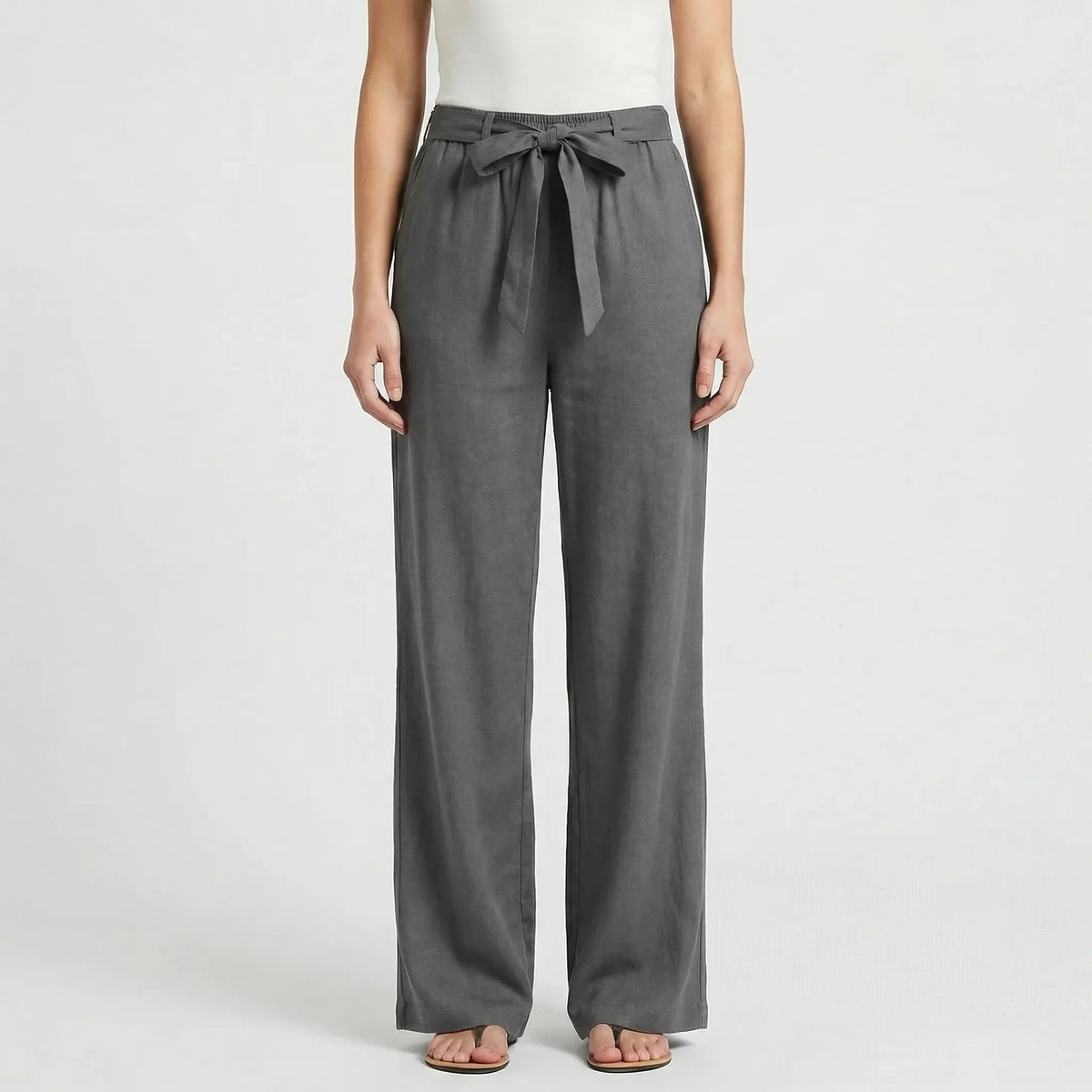 Paulien | Elegante Hose mit weitem Bein und Bindegürtel