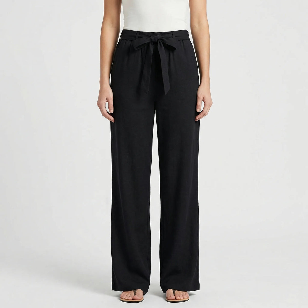 Paulien | Elegante Hose mit weitem Bein und Bindegürtel