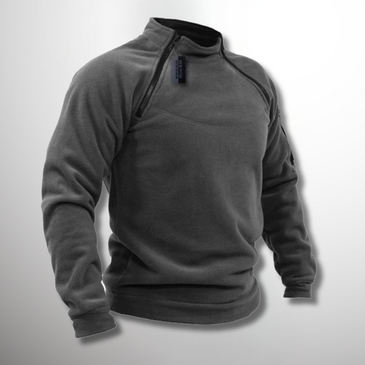 Theo | Herren Viertelzip Pullover Stehkragen Gerippt