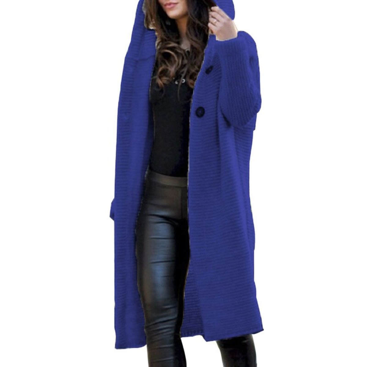 Pieternel | Strickjacke Damen lang mit Kapuze, oversize gestrickt