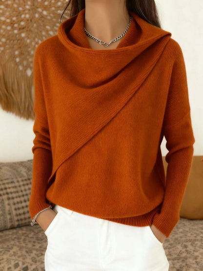 Waldtraut | Asymmetrischer Wickel-Pullover mit Schalkragen für Damen