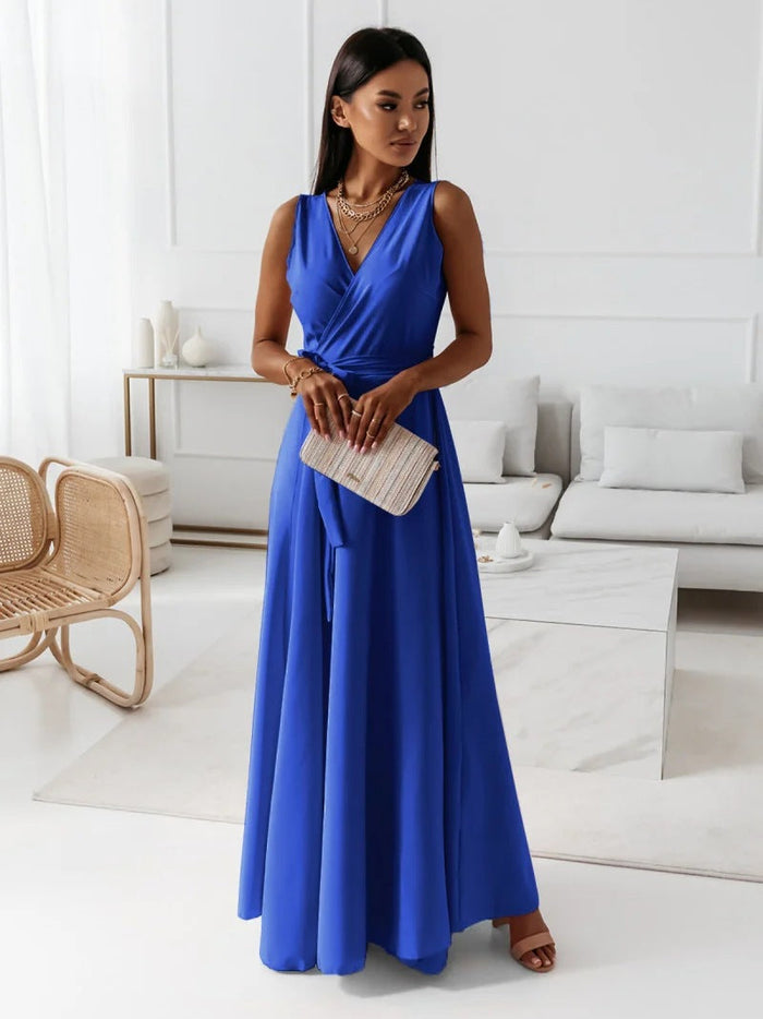 Tilda | Ärmelloses Wickelkleid mit V-Ausschnitt für Damen
