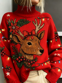 Margareta | Weihnachtspullover mit Rippbündchen