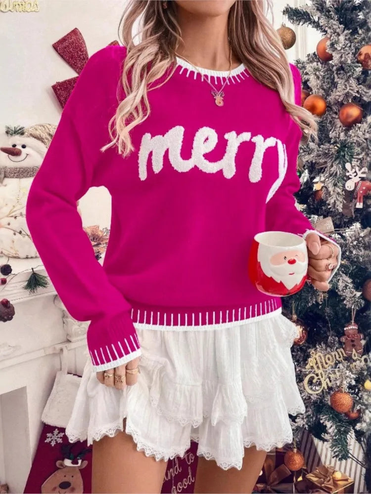 Rita | Weihnachtspullover mit Stickprint