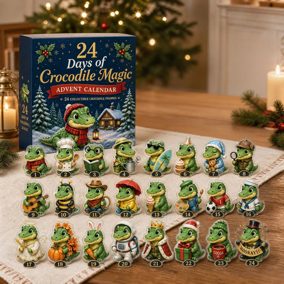 Joukje | Adventskalender Weihnachtsgeschenke mit 24 Acryl-Anhängern