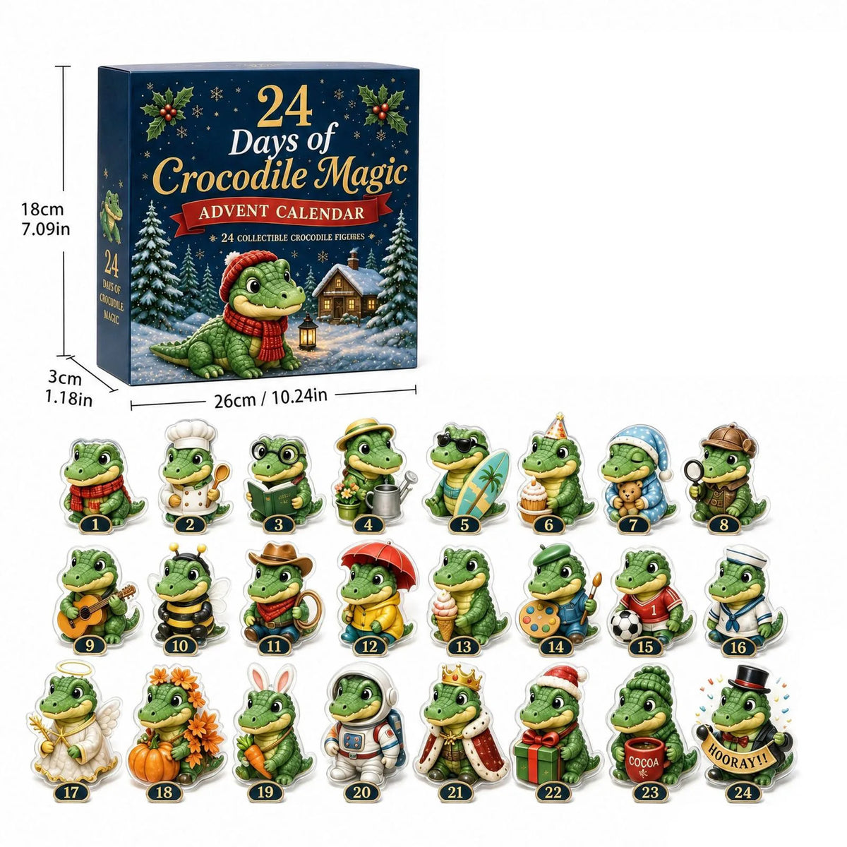 Joukje | Adventskalender Weihnachtsgeschenke mit 24 Acryl-Anhängern