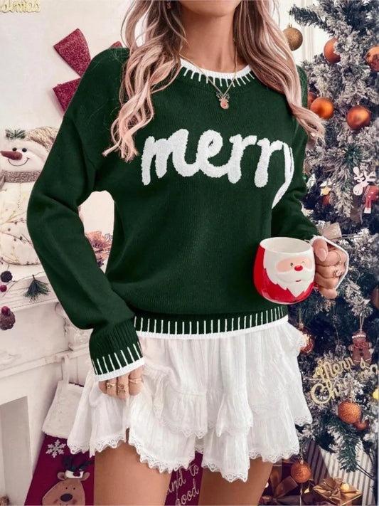 Rita | Weihnachtspullover mit Stickprint