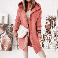 Riet | Strickjacke Damen Lang mit Kapuze Oversized